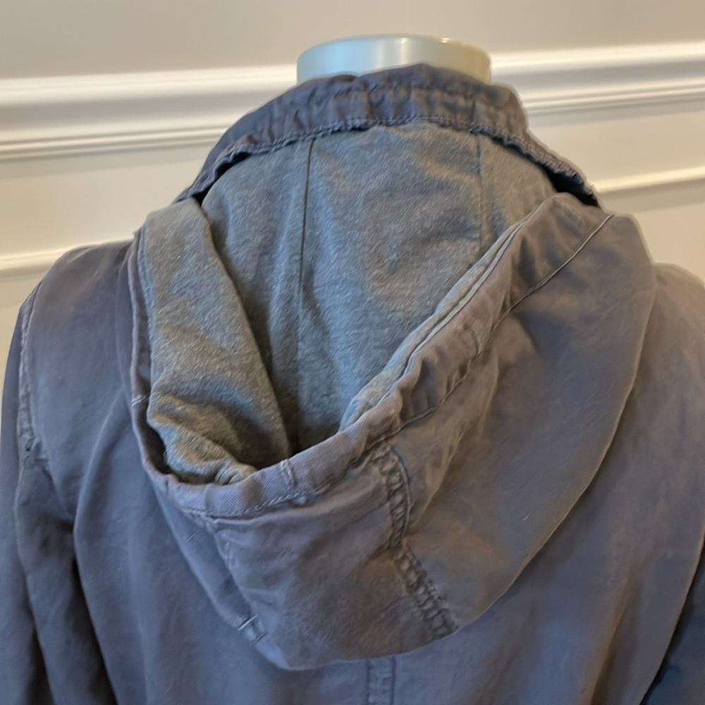 LOFT Grey Hooded Utility Jacket - Size XS - Picture 8 of 11